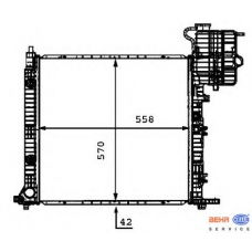 8MK 376 721-411 HELLA Радиатор, охлаждение двигателя