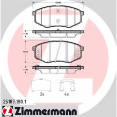 25187.180.1 ZIMMERMANN Комплект тормозных колодок, дисковый тормоз