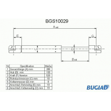 BGS10029 BUGIAD Газовая пружина, крышка багажник