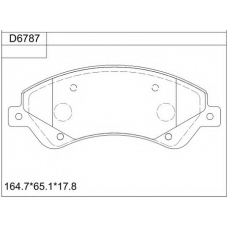 KD6787 ASIMCO Комплект тормозных колодок, дисковый тормоз