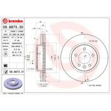 09.8873.31 BREMBO Тормозной диск