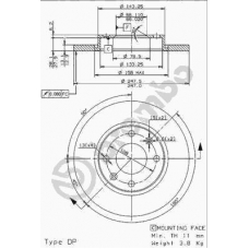 08.9606.14 BREMBO Тормозной диск