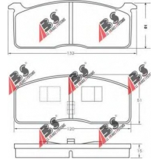 36368 ABS Комплект тормозных колодок, дисковый тормоз