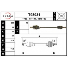 T98031 EAI Приводной вал