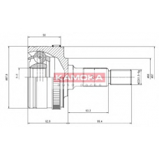 7000 KAMOKA Шарнирный комплект, приводной вал