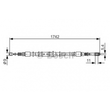 1 987 477 305 BOSCH Трос, стояночная тормозная система