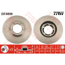 DF4896 TRW Тормозной диск