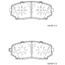 KD3740 ASIMCO Комплект тормозных колодок, дисковый тормоз