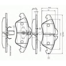 0 986 TB2 030 BOSCH Комплект тормозных колодок, дисковый тормоз