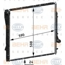 8MK 376 718-764 HELLA Радиатор, охлаждение двигателя