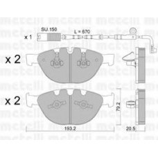 22-0772-0K METELLI Комплект тормозных колодок, дисковый тормоз