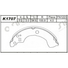 K1707 ASIMCO Комплект тормозных колодок