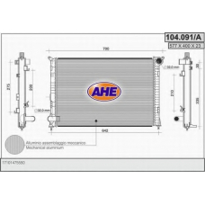 104.091/A AHE Радиатор, охлаждение двигателя