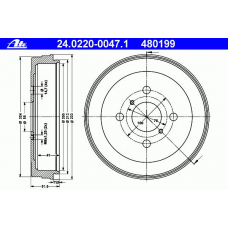 24.0220-0047.1 ATE Тормозной барабан