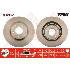 DF4932 TRW Тормозной диск