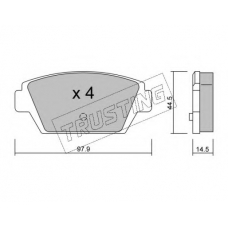 235.0 TRUSTING Комплект тормозных колодок, дисковый тормоз