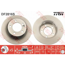 DF2816S TRW Тормозной диск