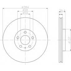 8DD 355 105-491 HELLA Тормозной диск