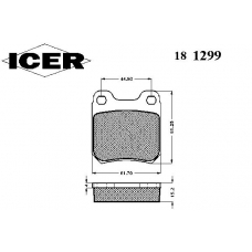 181299 ICER Комплект тормозных колодок, дисковый тормоз