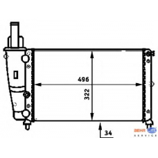 8MK 376 713-384 HELLA Радиатор, охлаждение двигателя