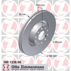 100.1238.00 ZIMMERMANN Тормозной диск