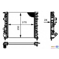 8MK 376 712-631 HELLA Радиатор, охлаждение двигателя