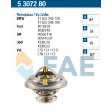 5307280 FAE Термостат, охлаждающая жидкость