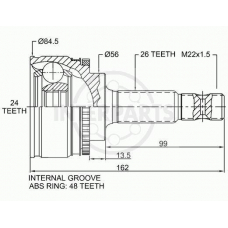 OJ-0251 InterParts Шарнирный комплект, приводной вал