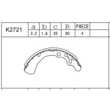 K2721 ASIMCO Комплект тормозных колодок