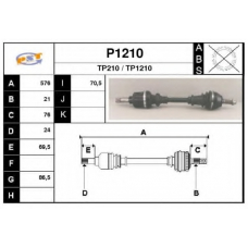 P1210 SNRA Приводной вал