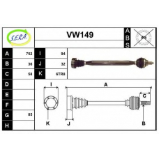 VW149 SERA Приводной вал