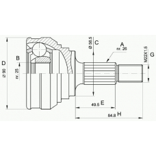 CVJ5021.10 OPEN PARTS Шарнирный комплект, приводной вал