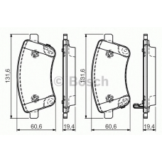 0 986 494 552 BOSCH Комплект тормозных колодок, дисковый тормоз