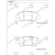 KD9765 ASIMCO Комплект тормозных колодок, дисковый тормоз