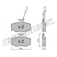 078.0 TRUSTING Комплект тормозных колодок, дисковый тормоз