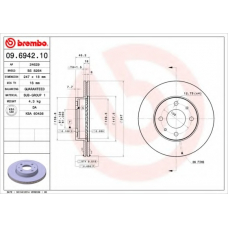 09.6942.10 BREMBO Тормозной диск