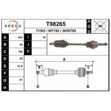 T98265 EAI Приводной вал