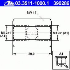 03.3511-1000.1 ATE Адаптер, трубопровод тормозного привода