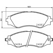 8DB 355 010-951 HELLA PAGID Комплект тормозных колодок, дисковый тормоз