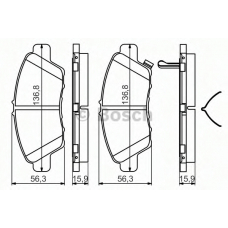 0 986 494 562 BOSCH Комплект тормозных колодок, дисковый тормоз