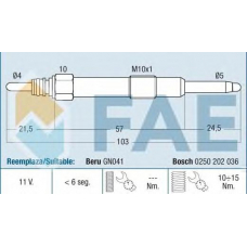 74189 FAE Свеча накаливания