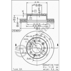 09.6852.10 BREMBO Тормозной диск