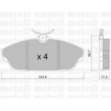 22-0782-0 METELLI Комплект тормозных колодок, дисковый тормоз