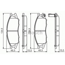 0 986 495 146 BOSCH Комплект тормозных колодок, дисковый тормоз