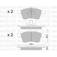 22-0263-0 METELLI Комплект тормозных колодок, дисковый тормоз