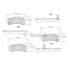 F 03B 150 038 BOSCH Комплект тормозных колодок, дисковый тормоз