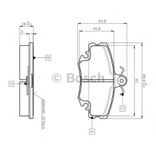 0 986 TB2 005 BOSCH Комплект тормозных колодок, дисковый тормоз