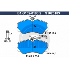 B1.G102-0183.2 GALFER Комплект тормозных колодок, дисковый тормоз