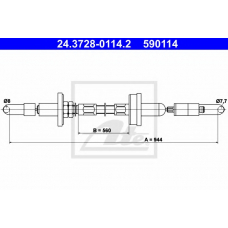 24.3728-0114.2 ATE Трос, управление сцеплением