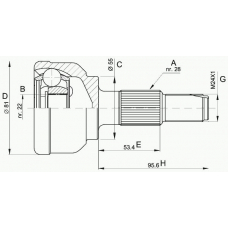 CVJ5124.10 OPEN PARTS Шарнирный комплект, приводной вал